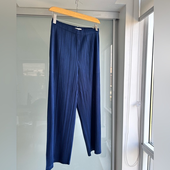 Issey Miyake Pants - Pleats Please Issey Miyake Cropped Wide Leg Pants
